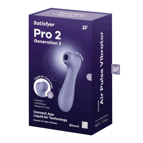 Satisfyer - Pro 2 Generation 3 Connect App - Вакуумний смарт стимулятор для клитора с вибрацией и Liquid Air (фиолетовый) - sex-shop.ua