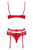 Obsessive Heartina set - эротический комплект бюстгальтер, стринги и пояс для чулок, L/XL (красный)