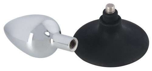 Orion Metal Plug with Suction Cup - Анальна пробка, 10,2х3,4 см (сріблястий)