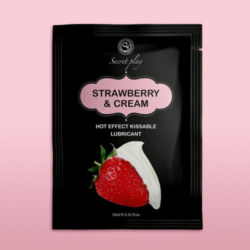 Boss Secret Play Strawberry with Cream - Лубрикант с согревающим эффектом, 10 мл (клубника) - sex-shop.ua