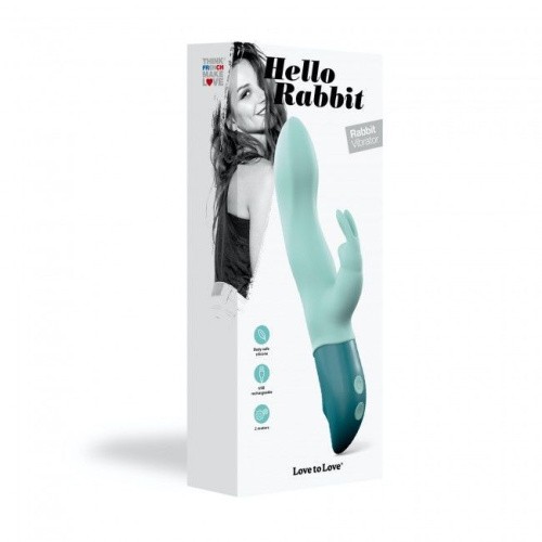 Love To Love Hello Rabbit Menthe - вибратор-кролик с гибким стволом и стимуляцией точки G, 12х4 см (мятный)