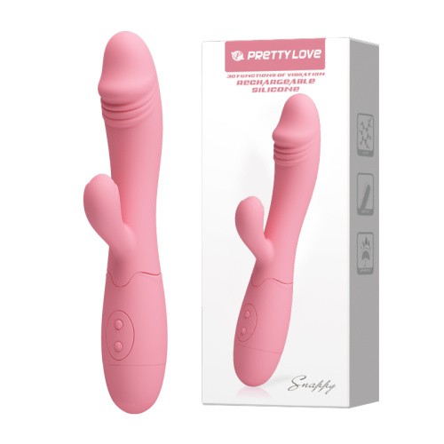 Pretty Love Snappy Vibrator Flesh - перезаряжаемый вибратор-кролик, 19.5х3.2 см (розовый)