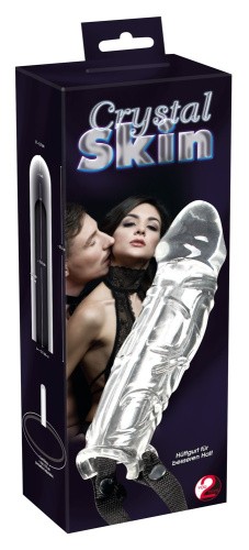 Orion Crystal Skin Penis Sleeve - Насадка на член с ремнями, +5 см (прозрачный) - sex-shop.ua
