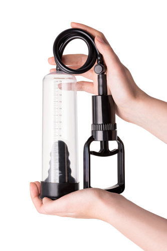 Toyfa A-Toys Vacuum pump - Вакуумная помпа с эрекционными кольцами в комплекте, 20.5х5.6 см