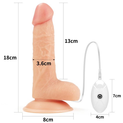 LoveToy Easy Strapon Set 7'' - мягкий страпон с реалистичным вибратором, 18х3.6 см (телесный)