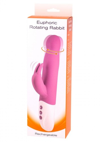 Seven Creations Euphoric Rotating Rabbit - вибратор кролик с функцией вращения, 24.4х3.2 см - sex-shop.ua