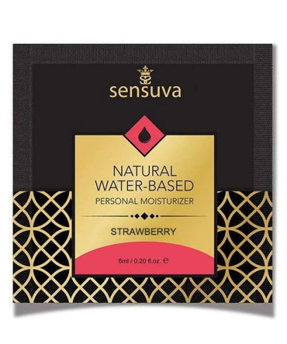 Sensuva - Natural Water-Based Strawberry - Пробник лубриканта на водной основе с ароматом клубники, 6 мл. - sex-shop.ua