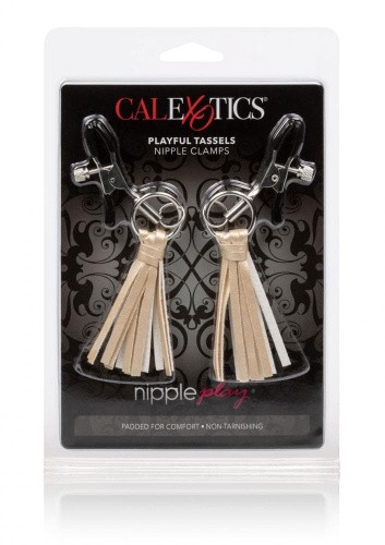 CalExotics Playful Tassels Nipple Clamps затискачі для сосків з пензликами (сріблястий)