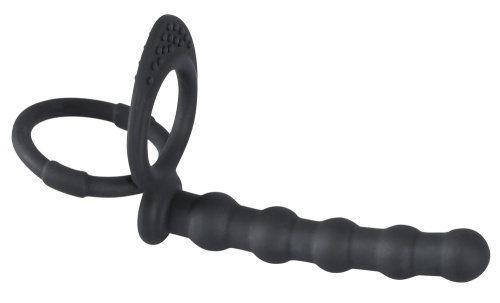 Black Velvets Cock & Ball Ring - Анальная насадка, 19 см (черная)