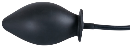 Orion True Black Inflatable Anal Plug – надувна силіконова анальна пробка, 11,5х4.5-9 см (чорний)