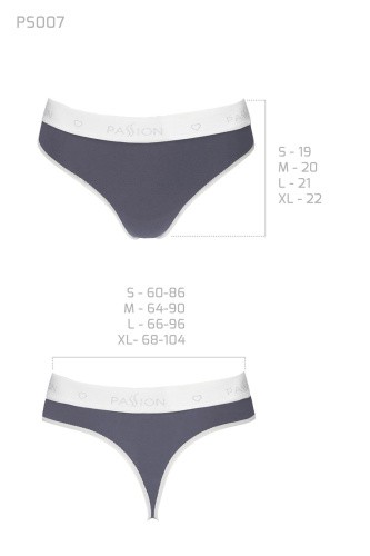 Passion PS007 Panties - Спортивные трусики-стринги, S (серые)