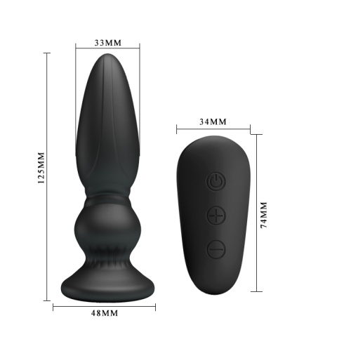 LyBaile Mr.Play Vibrating Prostate Massager - Анальная пробка с вибрацией и дистанционным пультом, 12.5х3.3 см