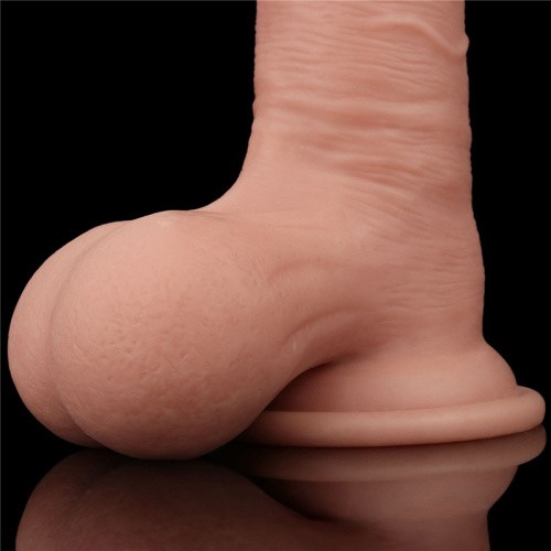 7.8'' Sliding Skin Dildo - Whole Testicle Flesh - Фаллоимитатор, 19.8 см (телесный) - sex-shop.ua