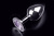 Пикантные Штучки - Большая серебристая анальная пробка с кристаллом, 9х4 см (сиреневый) - sex-shop.ua