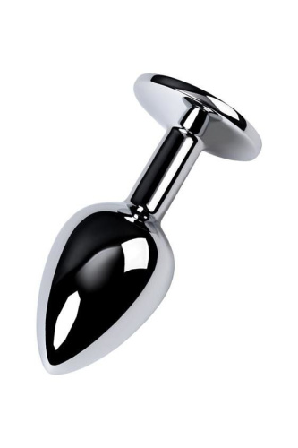 Toyfa - Silver anal plug with gem - Анальная пробка с камушком, 7х2.5 см (сиреневый)