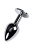 Toyfa - Silver anal plug with gem - Анальная пробка с камушком, 7х2.5 см (сиреневый)