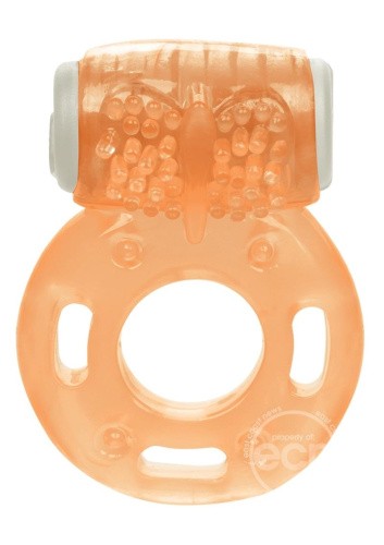 California Exotic Novelties Vibrating Ring - эрекционное виброкольцо для пениса, 1.25 см (оранжевое) - sex-shop.ua