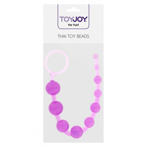 Toy Joy Thai Toy Beads - анальний ланцюжок, 25х2.5 см (фіолетовий)