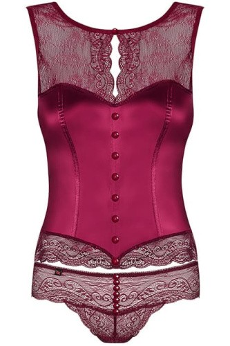 Obsessive Miamor corset UA79160 - Комплект, S/M, (бордовый)