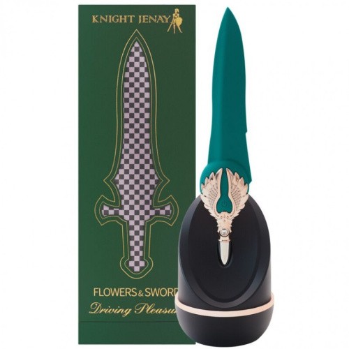 Knight Jenay Flowers & Sword - Вибратор с нежной вибрацией (зелёный) - sex-shop.ua