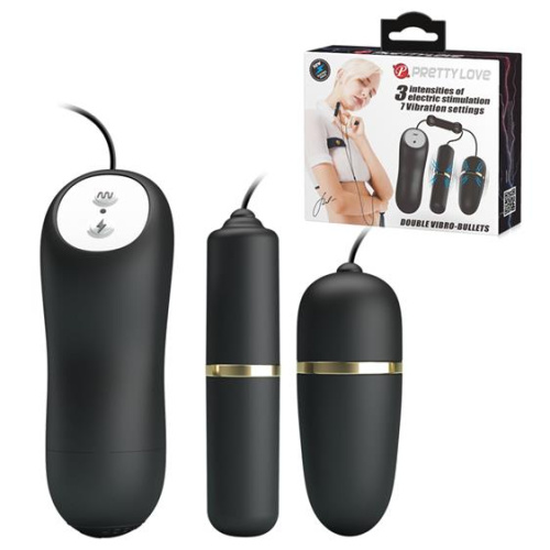 LyBaile - Pretty Love Electric Stimulation Double Vibro Bullet - Іграшки з вібрацією та електростимуляцією - купити в Україні | Секс шоп SEX-SHOP.ua