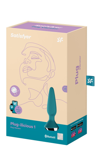 Satisfyer Plug-ilicious 1 - Анальная смарт-пробка, 14х3 см, (зеленая)