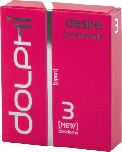 Dolphi Desire (Warm&Cool) №3 - презервативи з зігріваючим і подовжуючим ефектом, 3 шт.