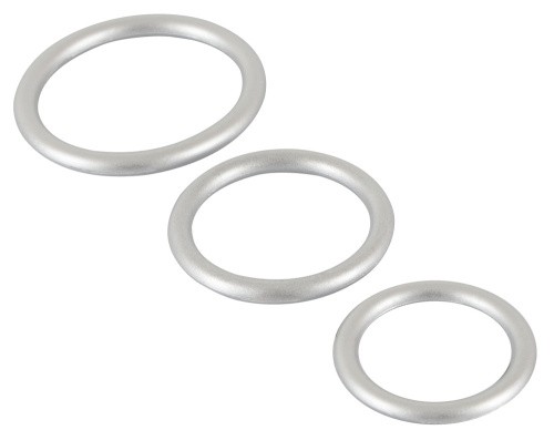 Metallic Silicone Cock Ring Set набір ерекційних кілець різного діаметру, 3.3 см, 4 см, 5.5 см