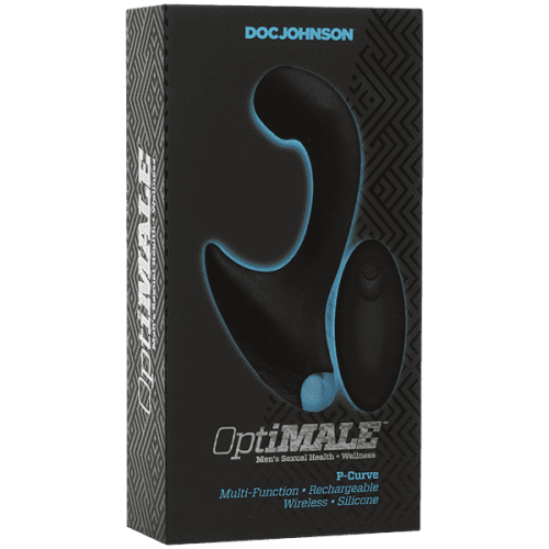 Doc Johnson OptiMale Vibrating P-Curve with Wireless Remote - массажер простаты