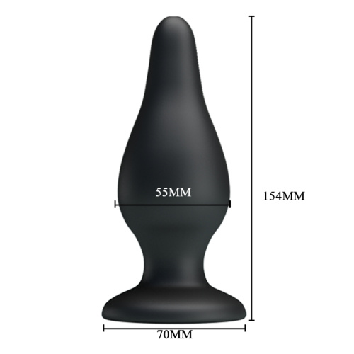 LyBaile - Pretty Love Sturdy Silicone Anal Plug - Анальная пробка, 15.4х5.5 см (чёрная) - sex-shop.ua