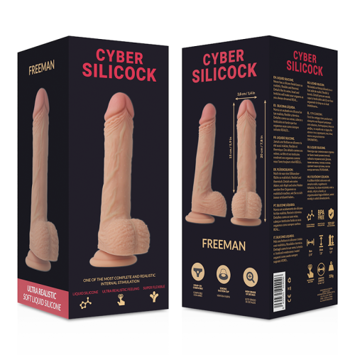 CYBER SILICOCK - Freeman - Фаллоимитатор на присоске, 15х3.8 см (телесный)