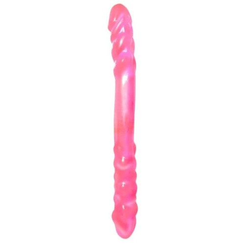 Двухсторонний фаллоимитатор BASIX 16, 38х3,8 см (розовый) - sex-shop.ua