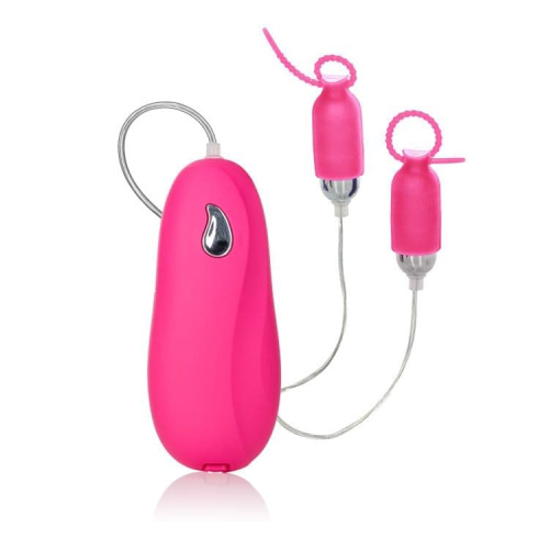 CalExotics Vibrating Nipple Pleasurizer - виброзажимы для сосков, 3,5х2 см (черный)