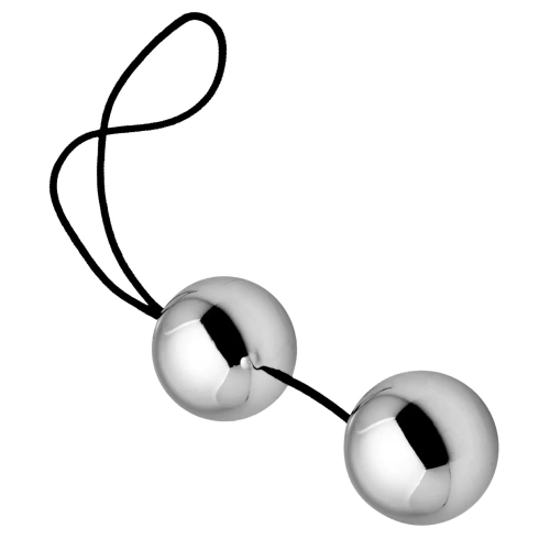Trinity Vibes Sterling Grey Benwa Balls - Вагинальные шарики, 24 см (серебристый) - sex-shop.ua