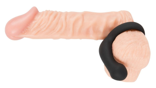 Black Velvets Cock RIng - Эрекционное кольцо со стимулятором простаты, 4.5 см (чёрный)