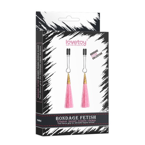 Glamor Tassel Nipple Clamp Pink - Затискачі для сосків, 14 см (рожевий) - купити в Україні | Секс шоп SEX-SHOP.ua