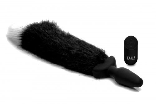 Xr Brands Waggerz Moving and Vibrating Fox Tail Anal Plug-анальна пробка з хвостом, 10.2х3.8 см (чорний)