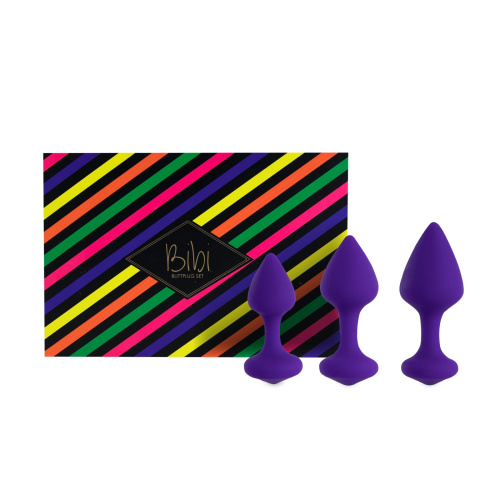FeelzToys - Bibi Butt Plug Set 3 pcs - Набор силиконовых анальных пробок (фиолетовый) - sex-shop.ua