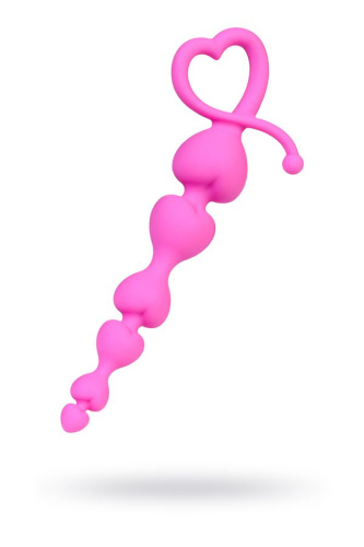 ToDo By Toyfa Sweety - силиконовая анальная цепочка, 14х3.1 см (розовый) - sex-shop.ua