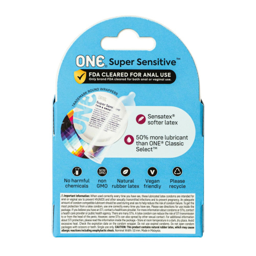 ONE Super Sensitive, 3 шт