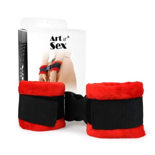Art of Sex - Handcuffs Soft Touch - Наручники (красные) - sex-shop.ua