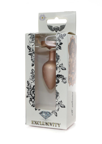 Металлическая анальная пробка Boys of Toys Jewellery Pearl Gold Plug - размер S