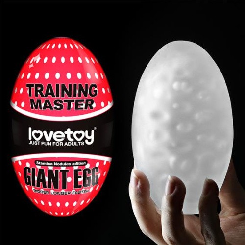 LoveToy Giant Egg Stamina Nodules Edition - мастурбатор яйцо с рельефом, 12 см (красный) - sex-shop.ua