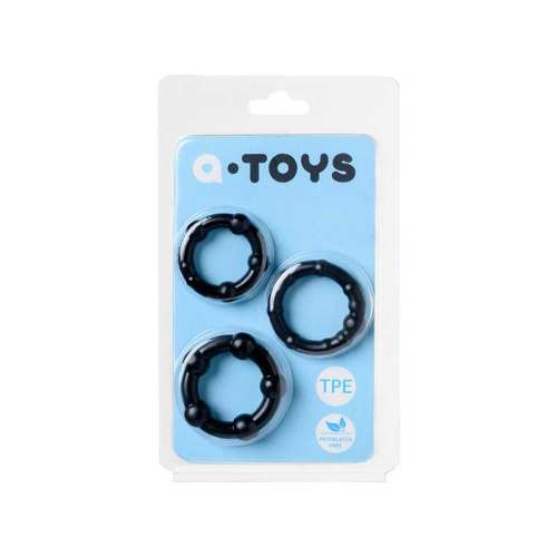 Toyfa A-toys - Набор чёрных эрекционных колец разного диаметра