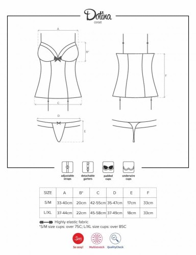 Комплект Obsessive Dotina corset (L/XL)
