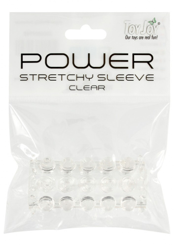 Toy Joy Power Stretchy Sleeve - стимулирующая насадка на член, 6.5х2 см (прозрачный) - sex-shop.ua