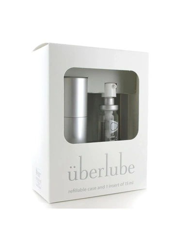 Премиум лубрикант 3-в-1 на силиконовой основе Uberlube Good-to-Go Silver (15 мл) + кейс