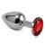 LoveToy Rosebud Classic Metal Plug S - маленькая металлическая анальная пробка с кристаллом, 6.8х3 см (красный)