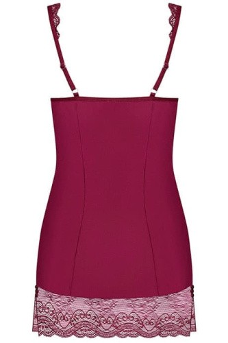 Obsessive Miamor chemise UA79168-Комплект, S/ M, (вишневий) - купити в Україні | Секс шоп SEX-SHOP.ua