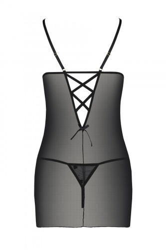 Passion - Lovelia Chemise - Сорочка с вырезами, S/M (чёрная)
